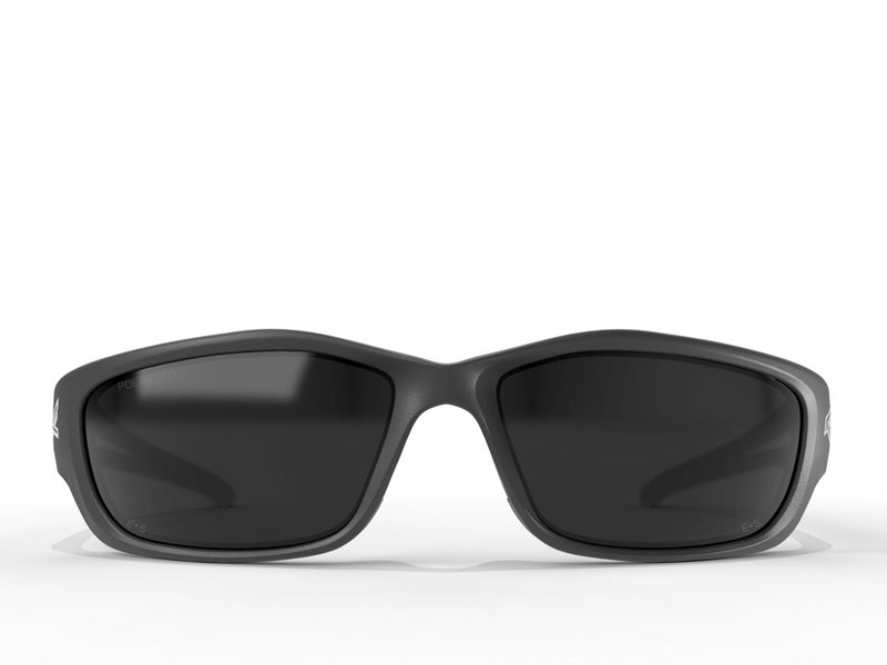 EDGE TSK-XL216 Kazbek XL Polarized Wrap-Around Safety Glasses, Anti-Scratch, Non-Slip, UV 400, Military Grade, ANSI/ISEA & MCEPS Compliant, XL Wide Fit (Black Frame, Smoke Lens) - Image 2